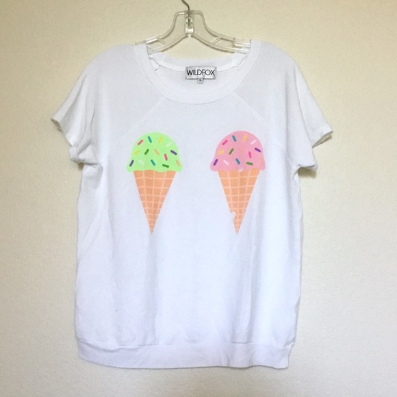 WILDFOX White "We Dream of Ice Cream" - SMALL - Picture 2 of 6